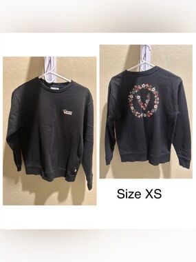 Vans Black Floral Peace Crew Sweatshirt